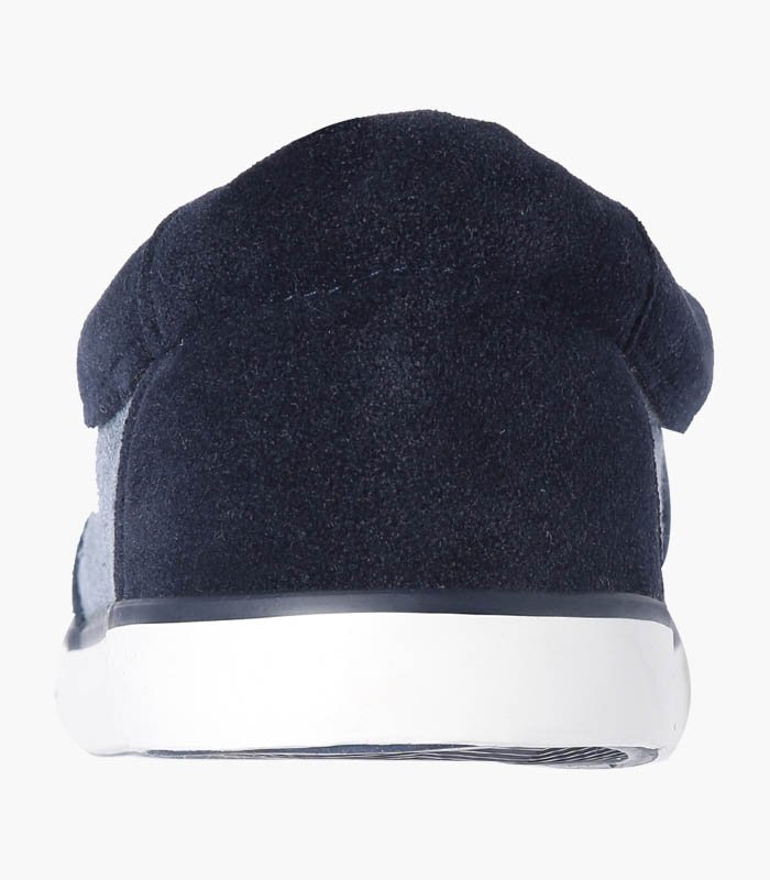 Men Navy & White Striped Shoes - Back